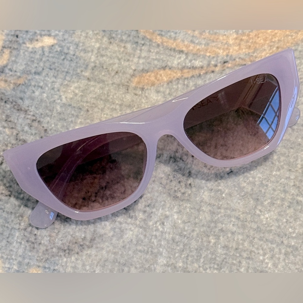 I- Sea light violet acrylic narrow cat eye sunglasses
